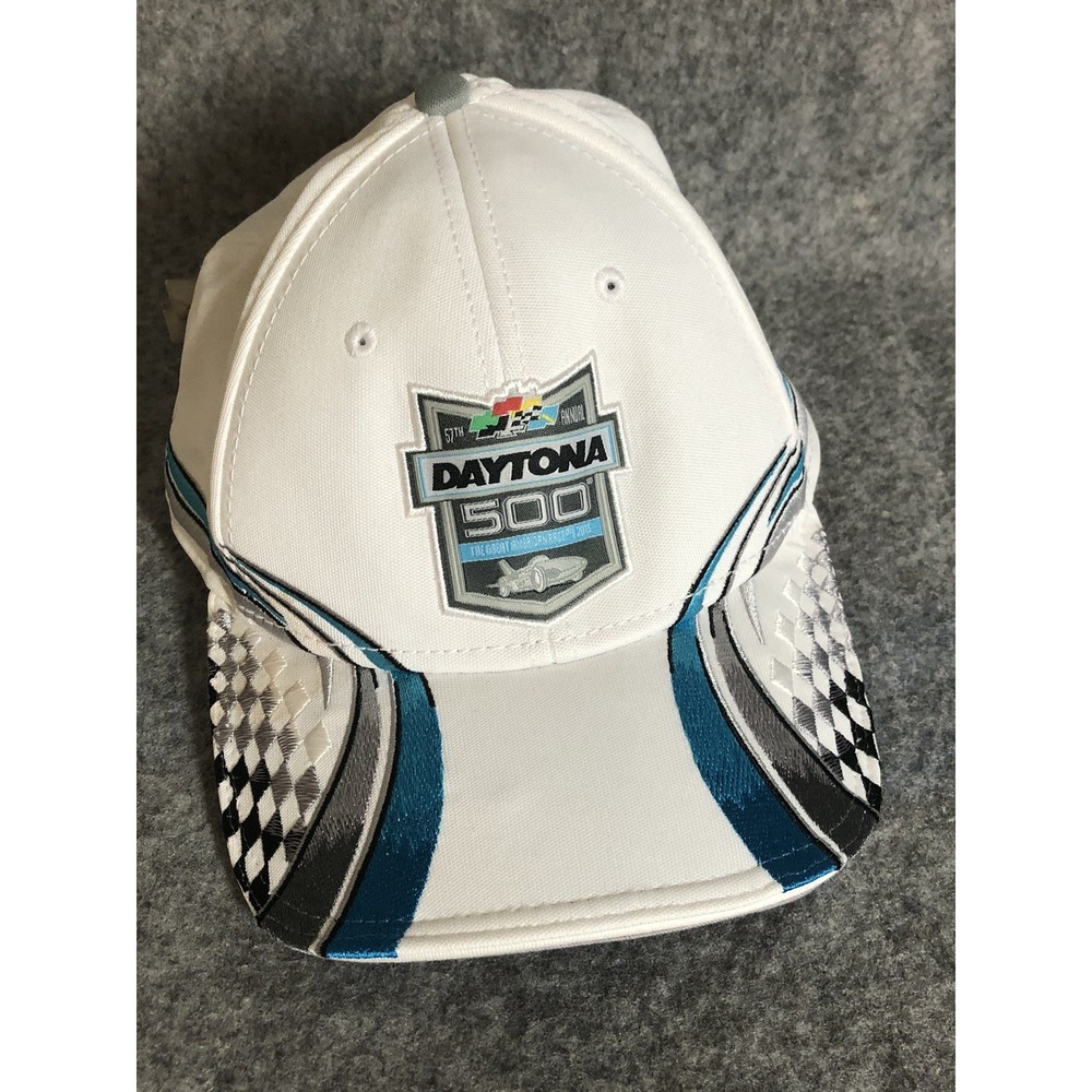 Daytona 500 Nascar Hat White Limited Edition ISC Motorsports w Souvenier Pin